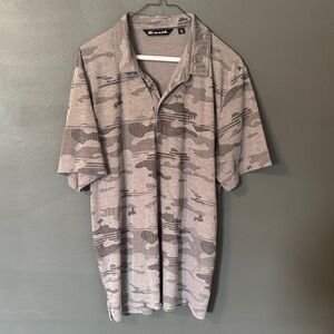 Travis Mathew Gray Camo Polo Shirt Fits Like XL